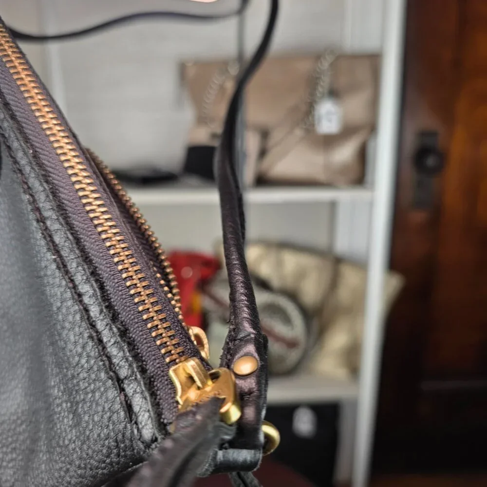 Fossil Elise Black Pebbled Leather Small Crossbody - Picture 11 of 17